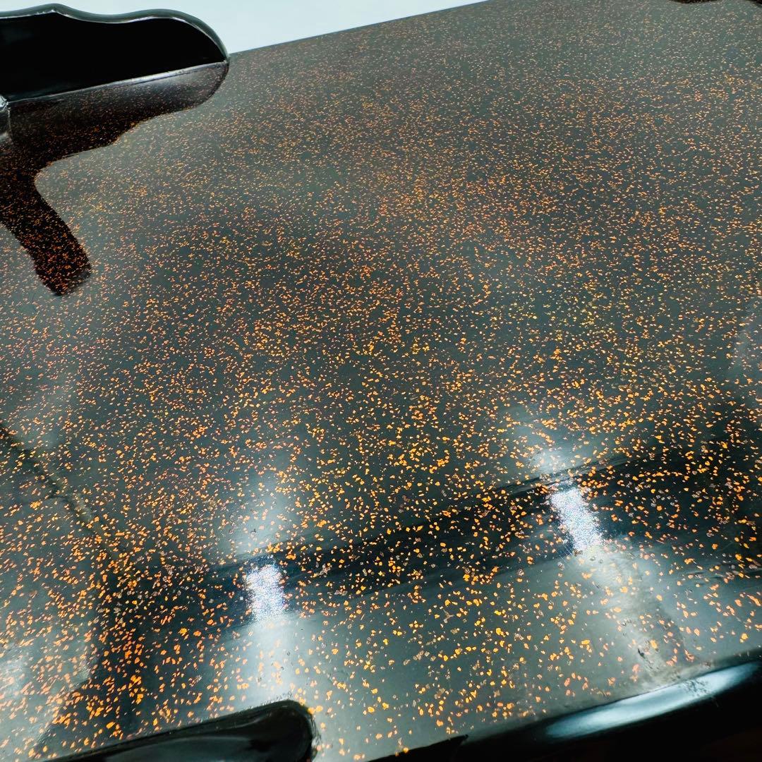 【長野横笛　黒箪花蒔絵香盆　膳　卓】漆芸　木箱　伝統工芸　明治　京漆器　秋草