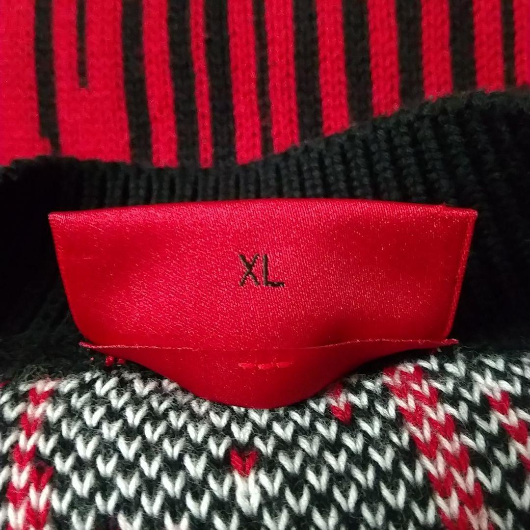 激レアデザイン☆ヒューゴボス クマ ベアー 総柄 ニット XL