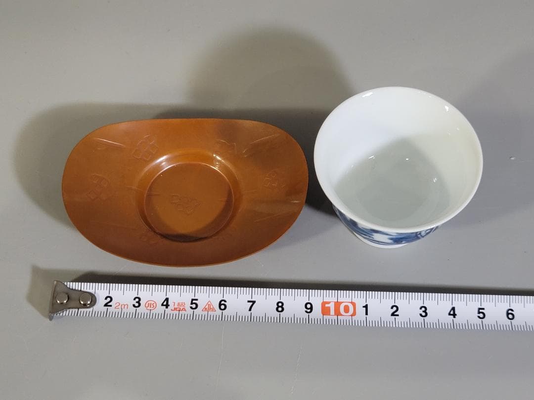 煎茶 染付碗 桑茶器櫃 銅茶托 まとめて