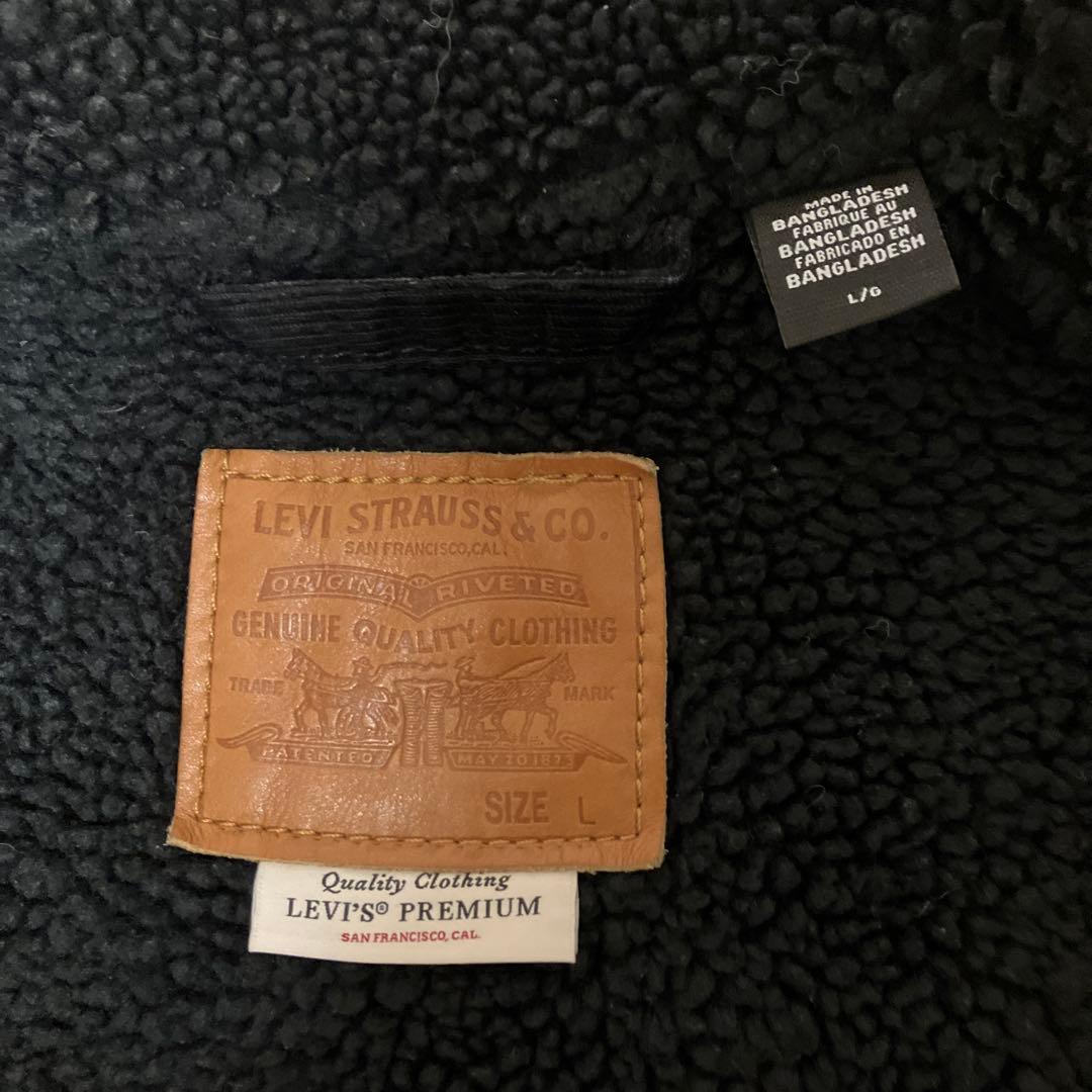 Levi'sコーデュロイ ブラックシェルパジャケット L（JapanサイズLL）