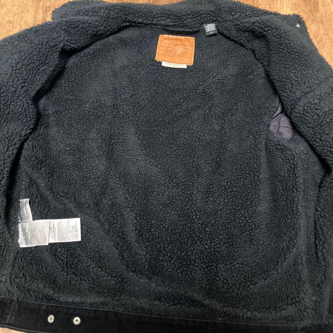 Levi'sコーデュロイ ブラックシェルパジャケット L（JapanサイズLL）