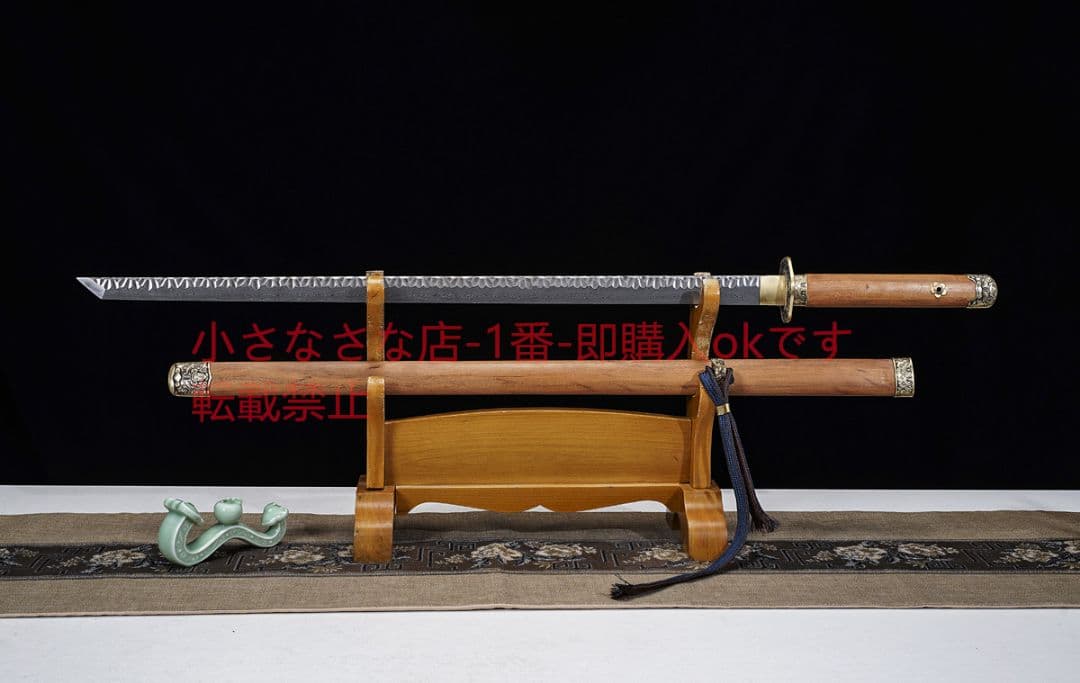 唐横刀模様鋼隕石紋酸枝木モデル 古兵器 武具 刀装具 日本刀 模造刀 居合刀