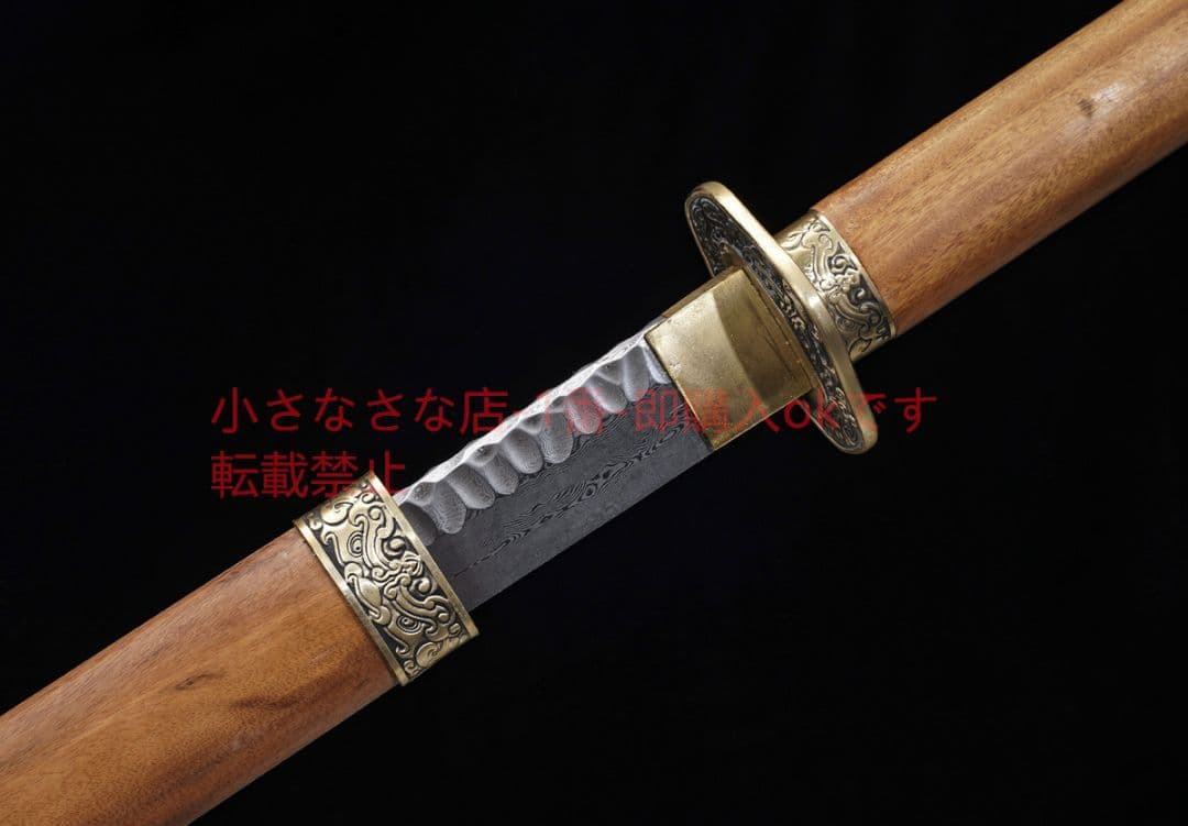 唐横刀模様鋼隕石紋酸枝木モデル 古兵器 武具 刀装具 日本刀 模造刀 居合刀