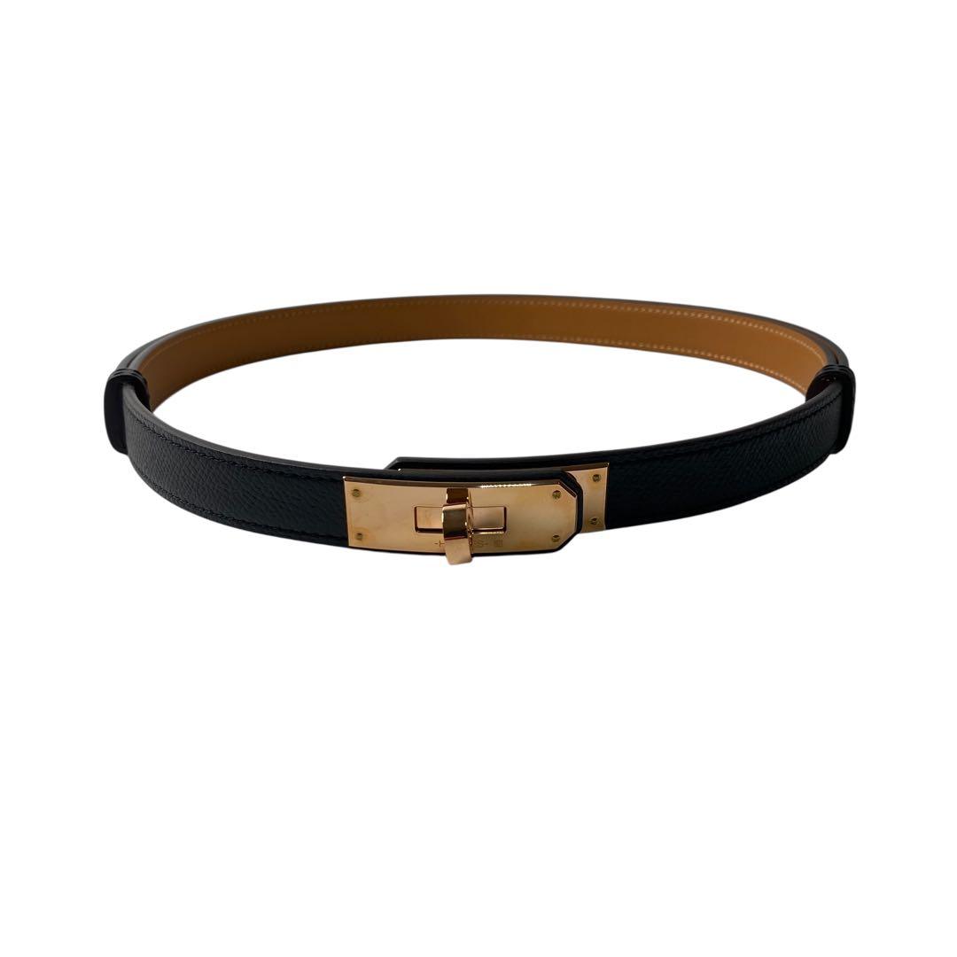 美品 エルメス HERMES ケリーベルト W刻印 ピンクゴールド PG