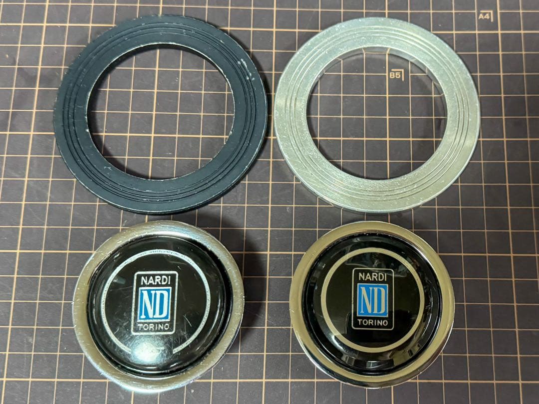 当時物 NARDI クラシック ホーンボタン リング セット