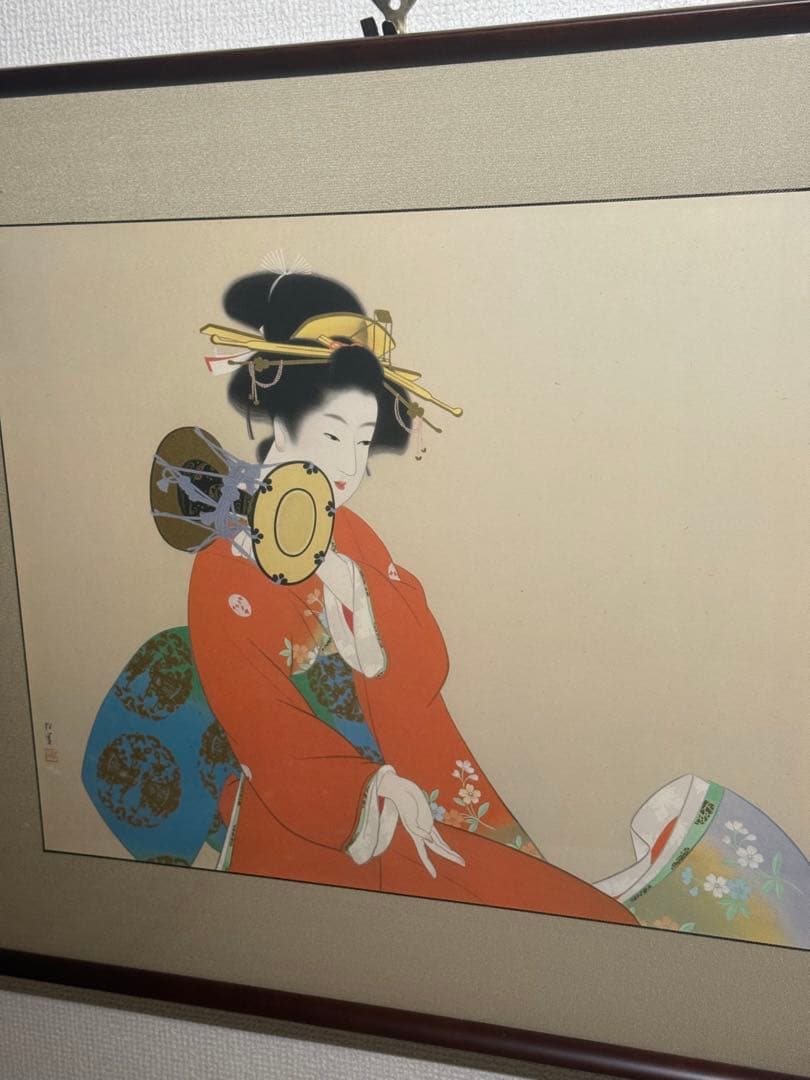 上村松園【鼓の音】証明書　　複製