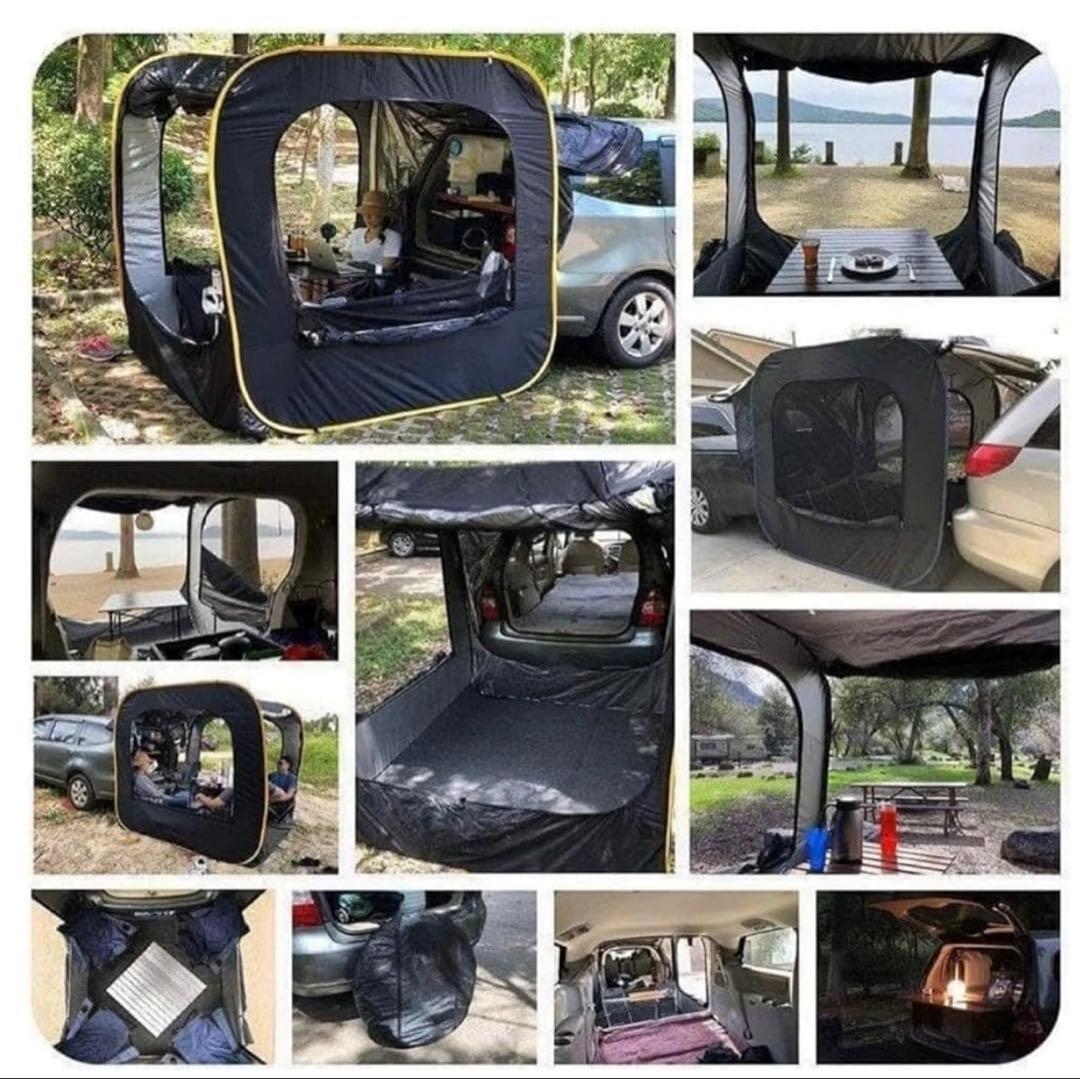 MOGIC キャンプテント 黒 メッシュ窓付き