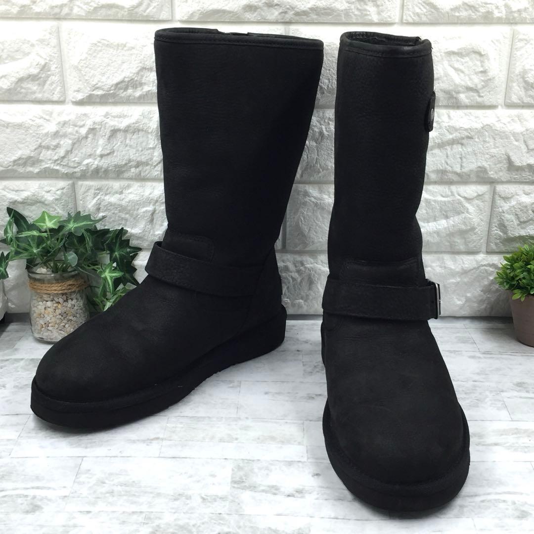 【美品】UGG アグ KENSINGTON エンジニアボアブーツ 黒 23cm