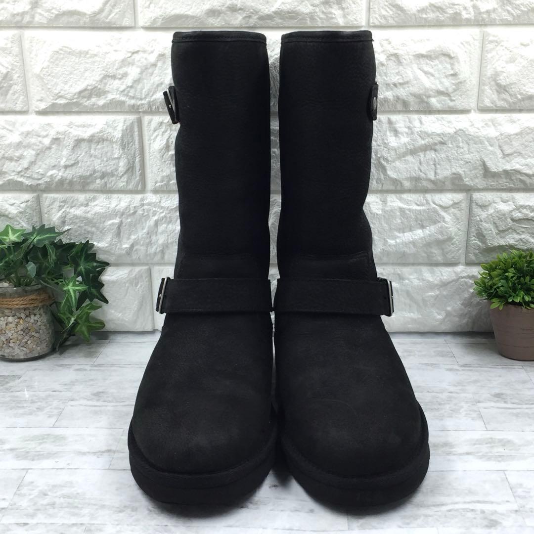 【美品】UGG アグ KENSINGTON エンジニアボアブーツ 黒 23cm