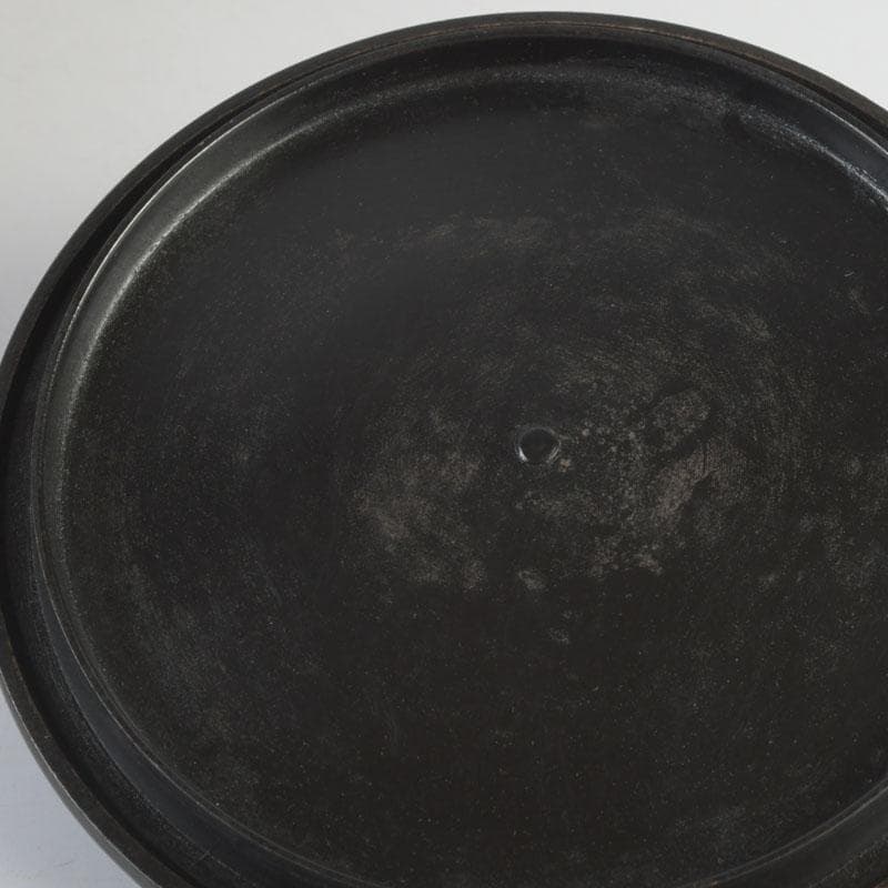 茶道具　釜師　菊池政光作　松文　阿弥陀釜　共箱　V　9904A