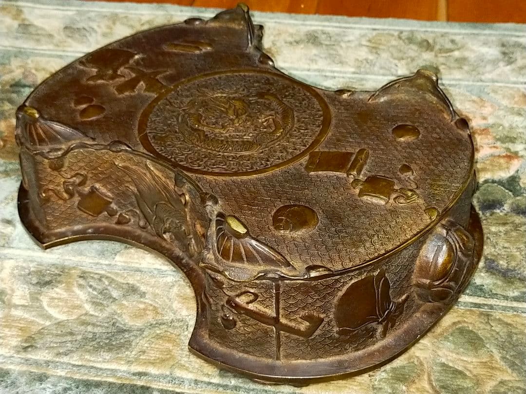 ♥とても古い　唐銅　水盤　黄銅　骨董品　中国　古玩　アンティーク