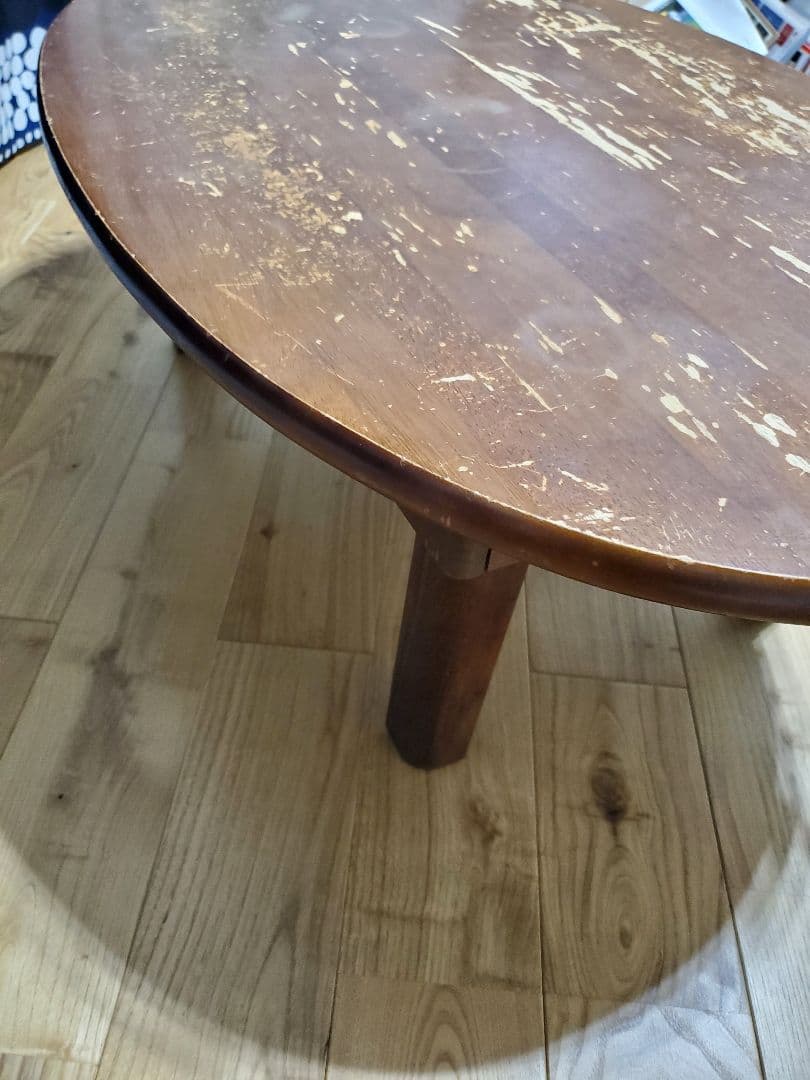 アンティーク 楕円形座卓 木製　ちゃぶ台　昭和レトロ