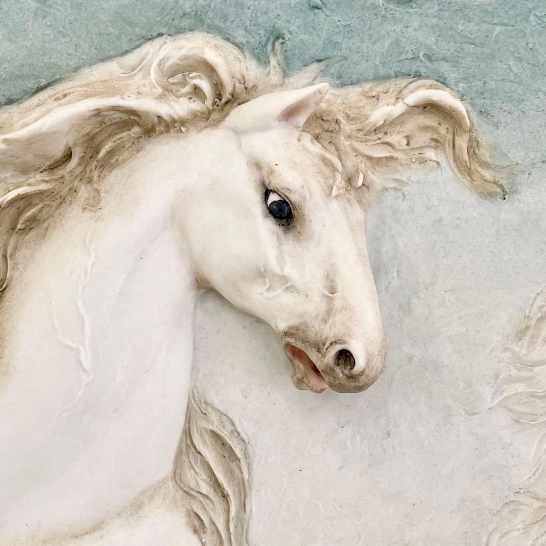 イタリア porcellane PRINCIPE プリンシペ 陶額 白馬 高級