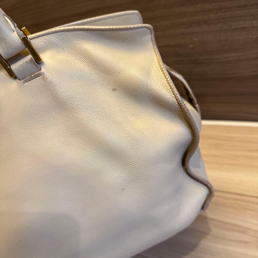 サンローラン　YVES SAINTLAURENT Yラインハンドバッグベージュ