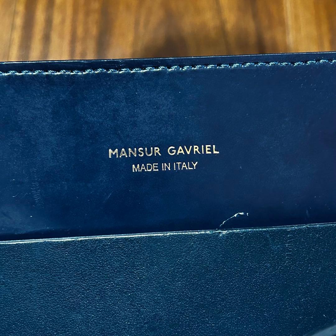 MANSUR GAVIRELマンサーガブリエル★2wayバッグ　リボン　ネイビー