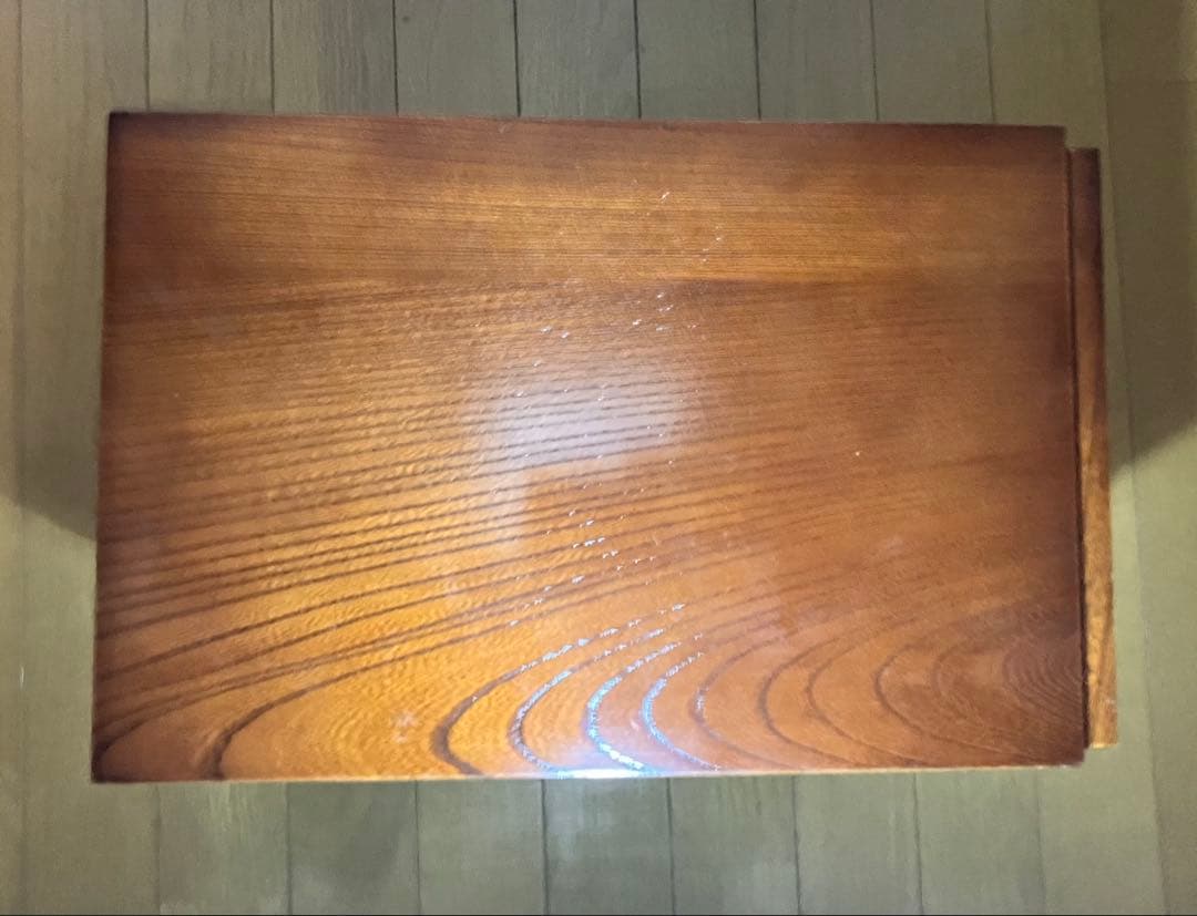 扇子模様の木製箪笥　時代箪笥　民芸箪笥　昭和レトロ　装飾金具　整理箪笥　桐箪笥