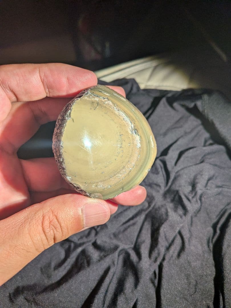 研磨品　十勝石玲瓏　イエロー、グリーン、ピンク複合色両面磨き　超特級玲瓏