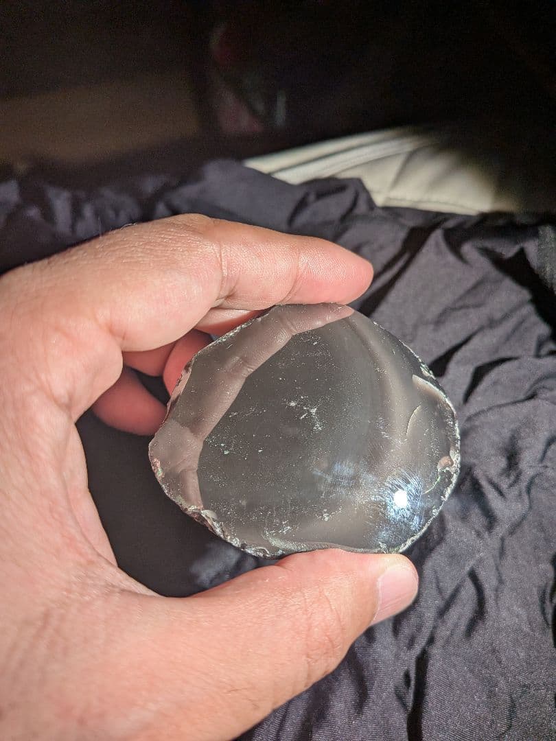 研磨品　十勝石玲瓏　イエロー、グリーン、ピンク複合色両面磨き　超特級玲瓏