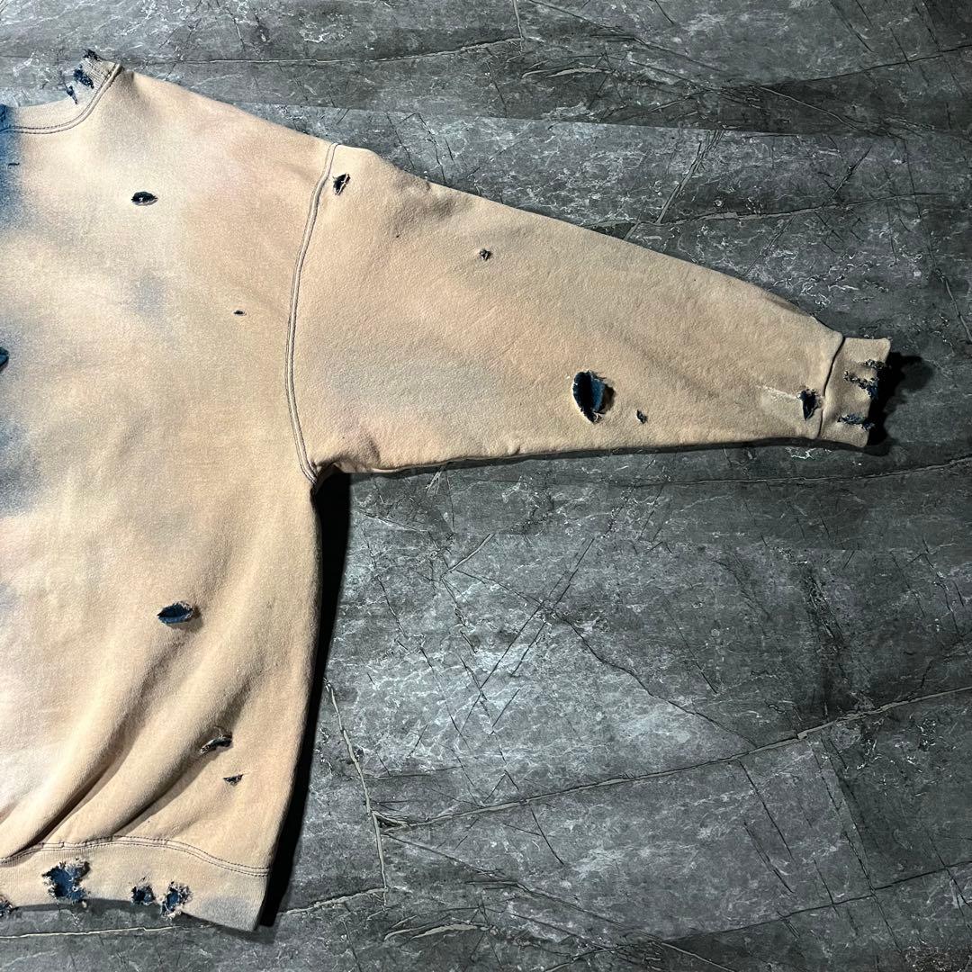 90s NIKE USA製 half＆half 抜染 ボロ トレーナー ロゴ