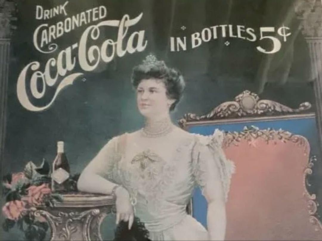 ビンテージ　Coca-Cola広告ポスター ヴィクトリア朝スタイル　額入り