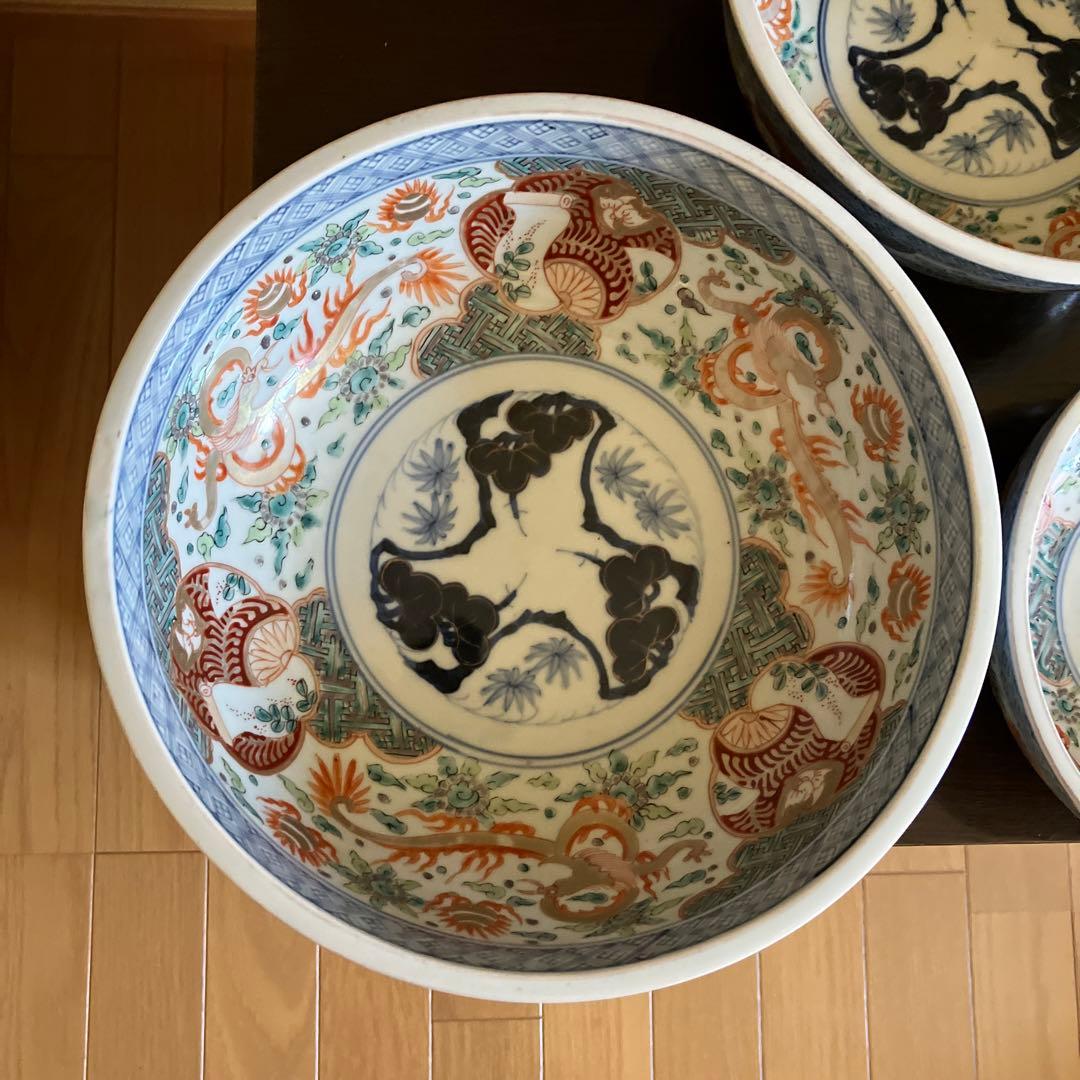 お値下げ 古伊万里 三つ組鉢 二重高台