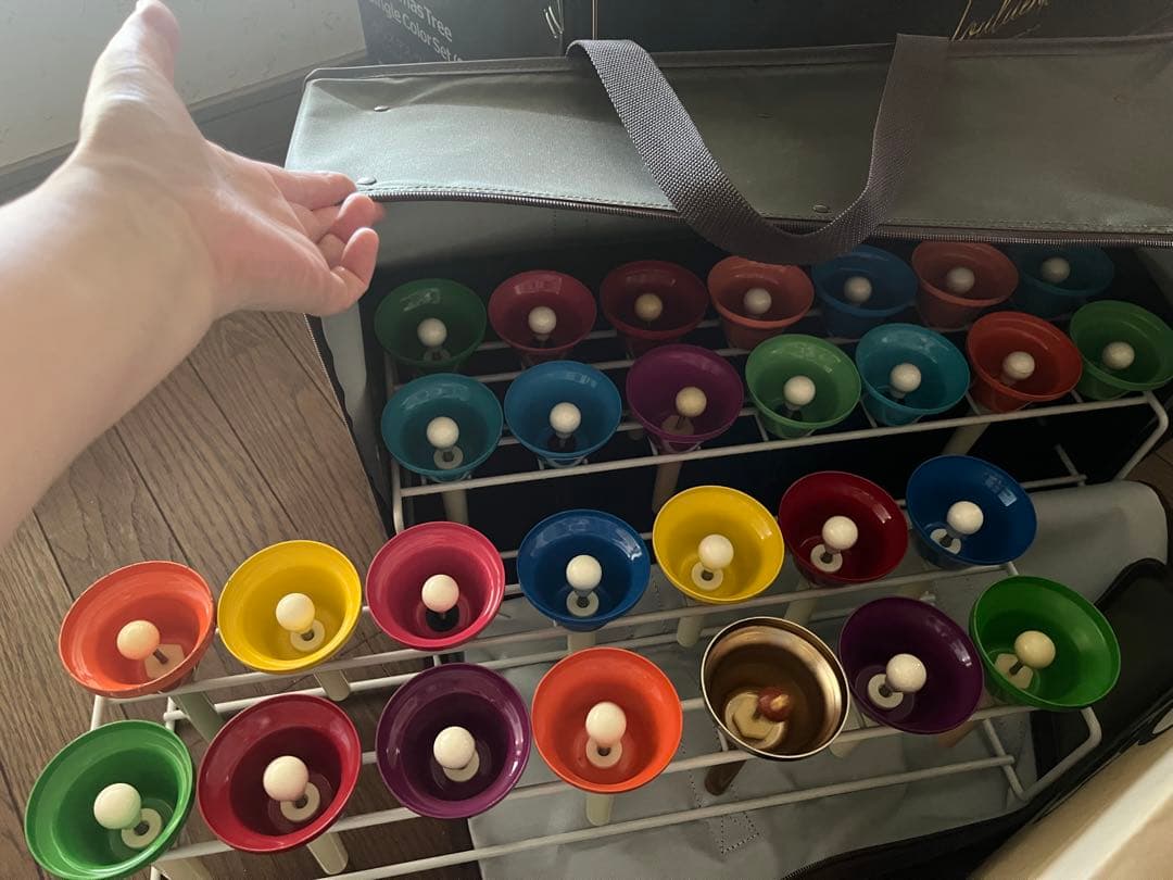 ハンドベルセット 28本多色 収納バッグ付き