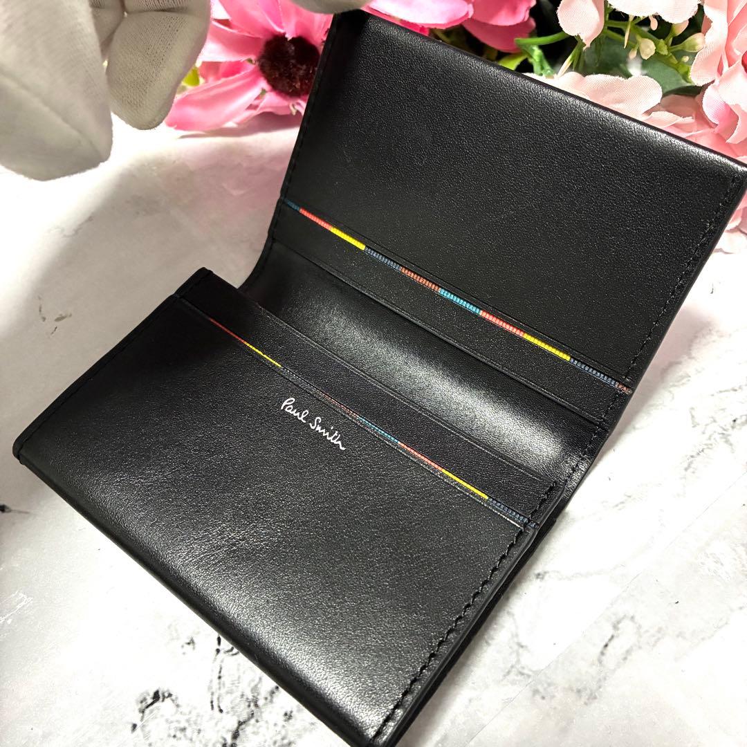 【未使用品】ポールスミス 名刺入れ カードケース フォールデッドエッジ ブラック
