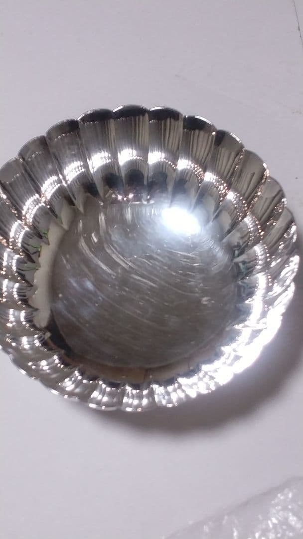 生駒製 純銀 菊紋鉢 約262グラム
