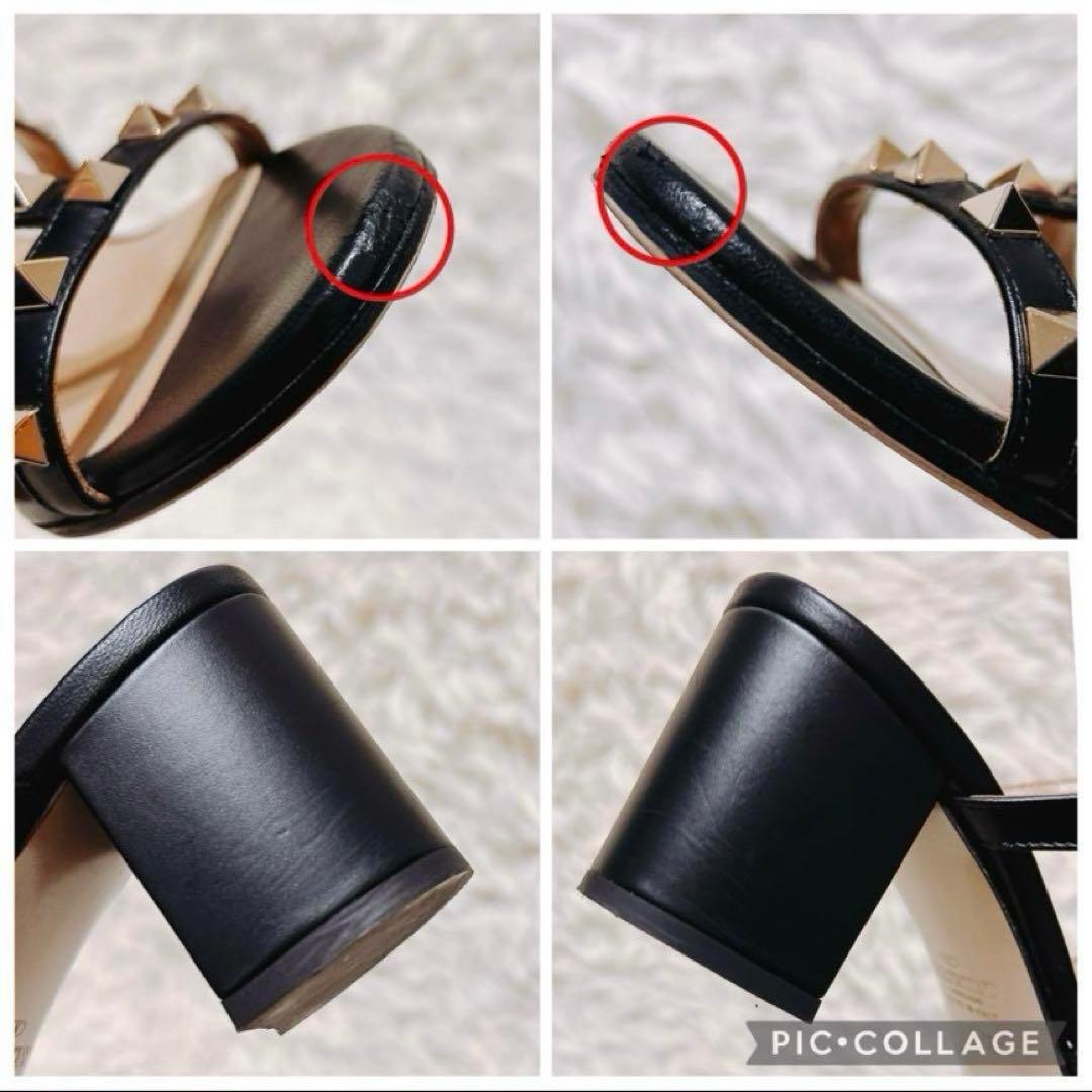 現行　ヴァレンティノ　ロックスタッズ　サンダル　黒　36.5 定価134,200