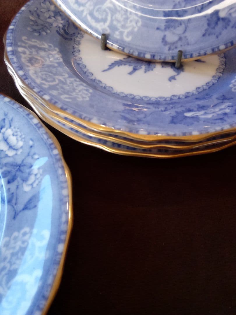 イギリス スポ—ド ケ—キ皿５枚セット「カミ—ラ」1910年代