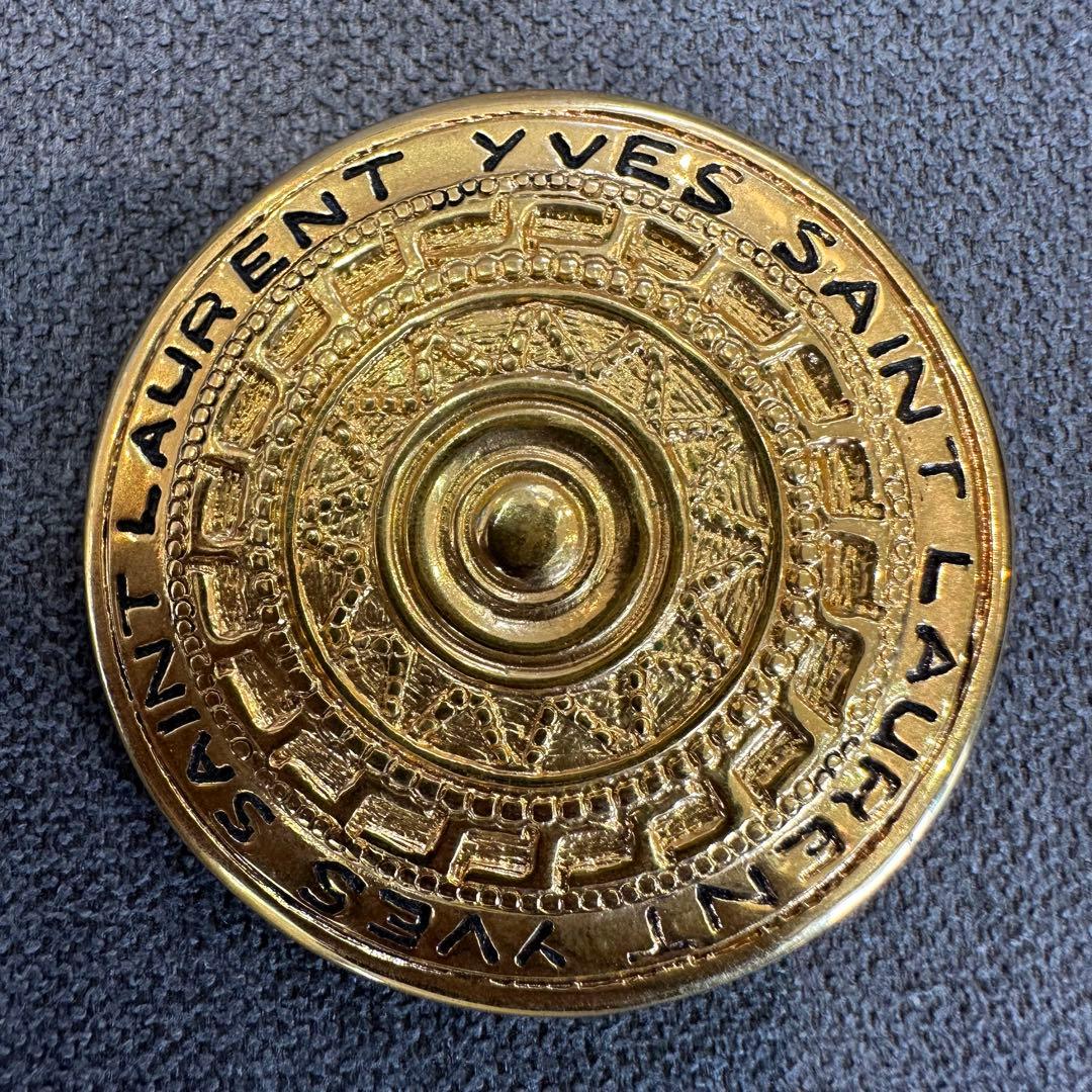 イヴ・サンローラン ラウンドロゴ ヴィンテージ ブローチ