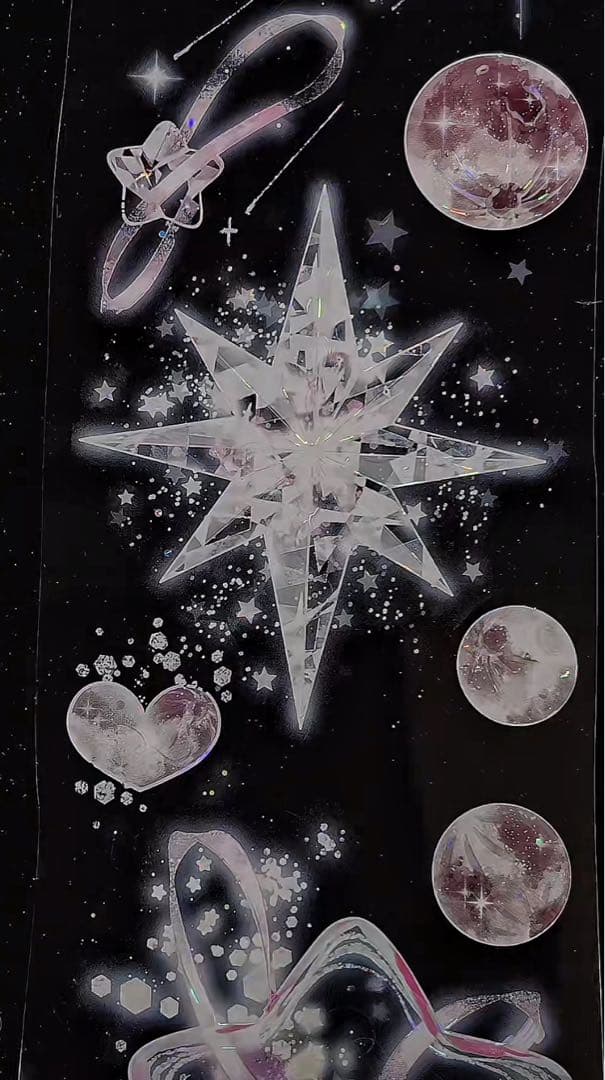 【9461】海外　マステ　3/5/巻　貝殻光マスキングテープ　惑星　ピンク装飾系