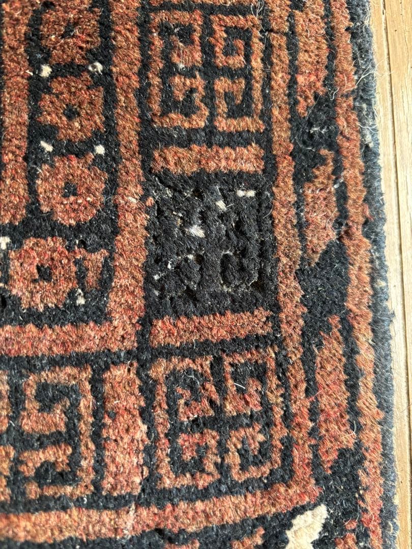 【ダメージ多め格安】パキスタン絨毯　トルクメン　手織り　ペルシャ