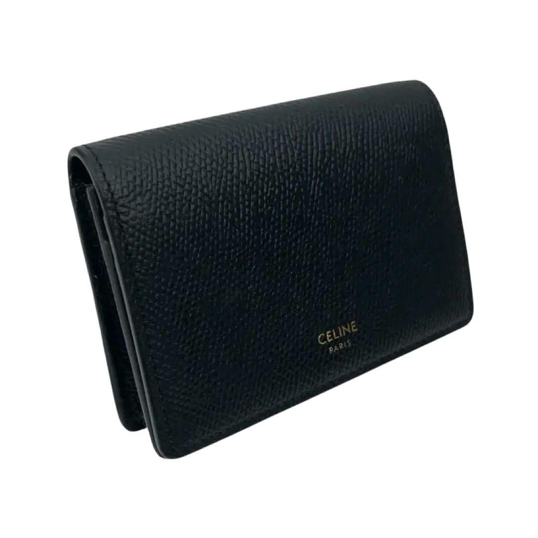 【美品】セリーヌ CELINE カードケース 名刺入れ レザー ブラック