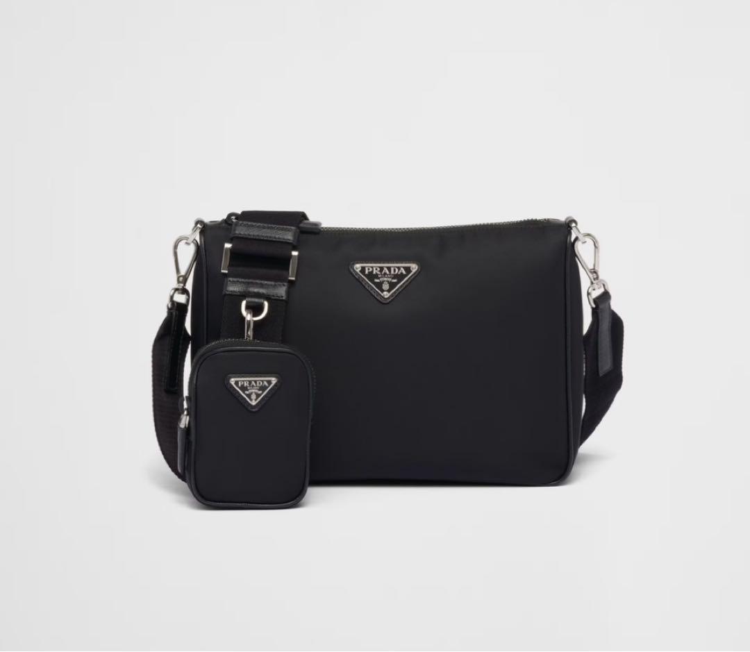 PRADA Re-Nylon xサフィアーノレザー ショルダーバッグ