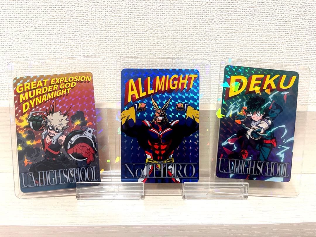 ヒーローズチップス2 レアカード3種コンプ(オールマイト・爆豪勝己・緑谷出久)