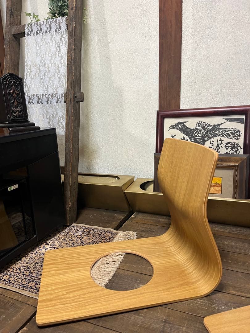 v*a様 【美品】高級品 天童木工 木製 座椅子 藤森健次 曲げ木 名作椅子 4