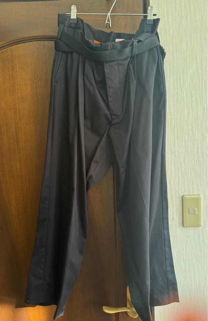 メゾンエウレカ　ワイドチノパンツ 黒 レディース