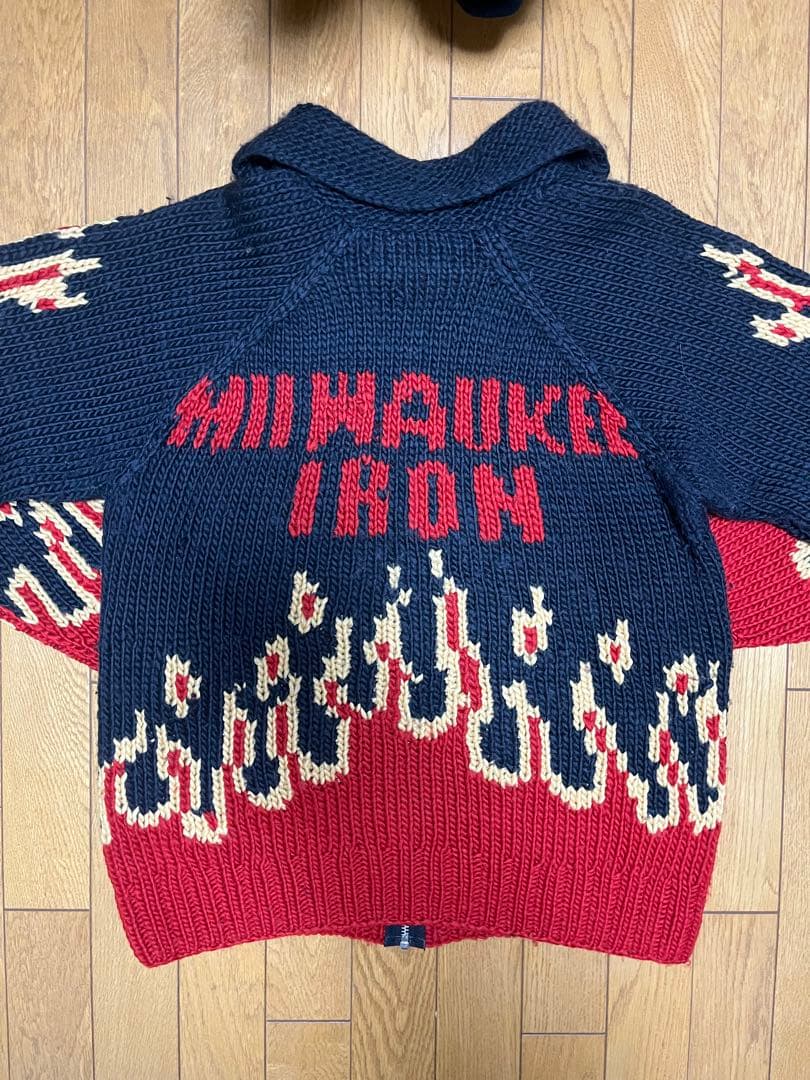 ハーレーダビッドソン カウチンニット90s ❣️ファイヤー