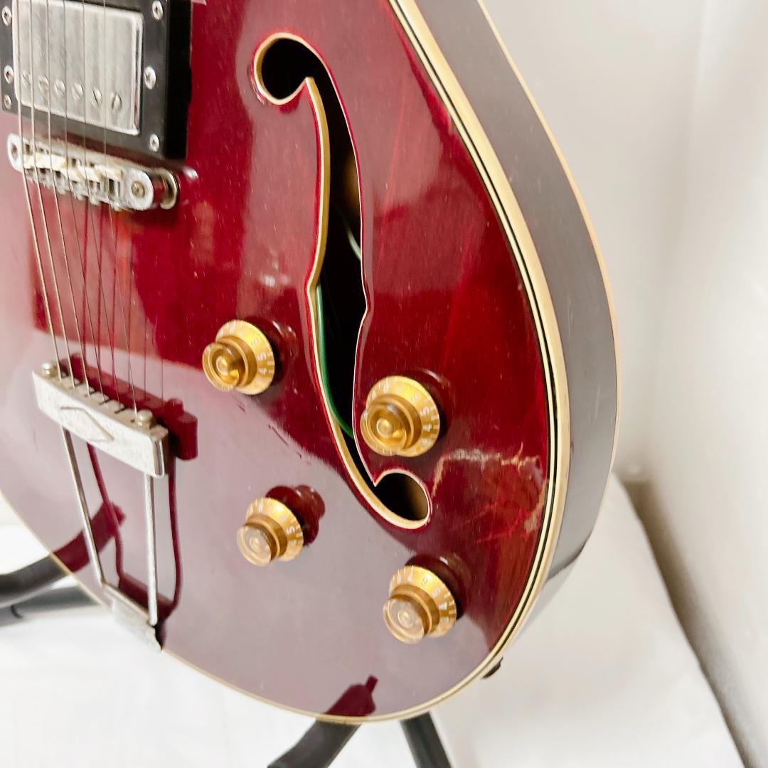 美品 Goldon セミアコギター ビザール アコースティックギター 赤