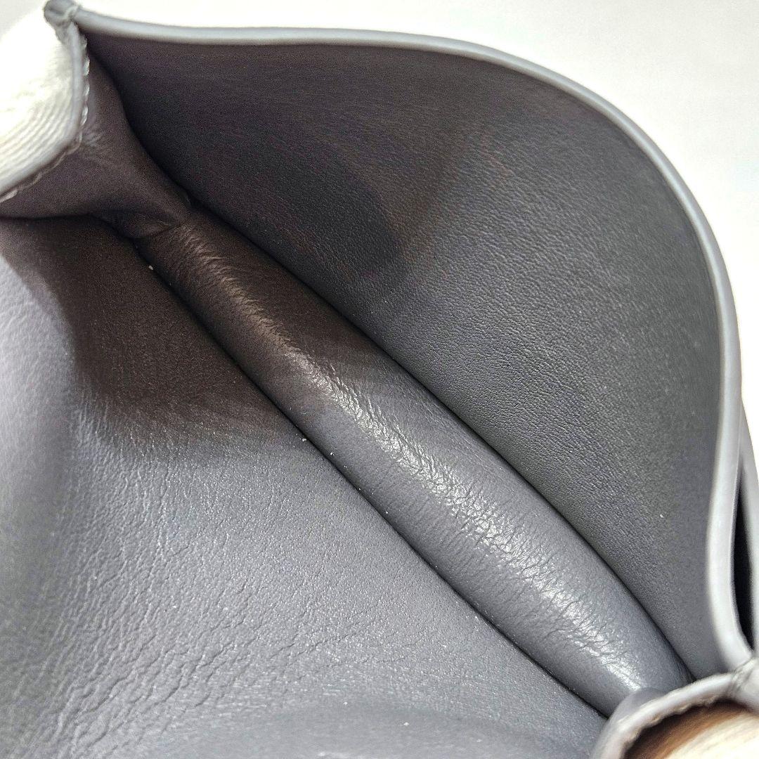 極美品 LOEWE ロエベ 名刺入れ カードケース アナグラム グレー レザー