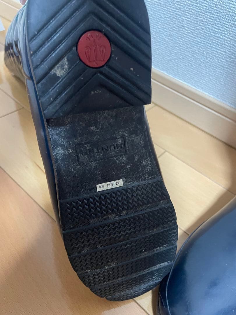 HUNTER ネイビー キルティング長靴