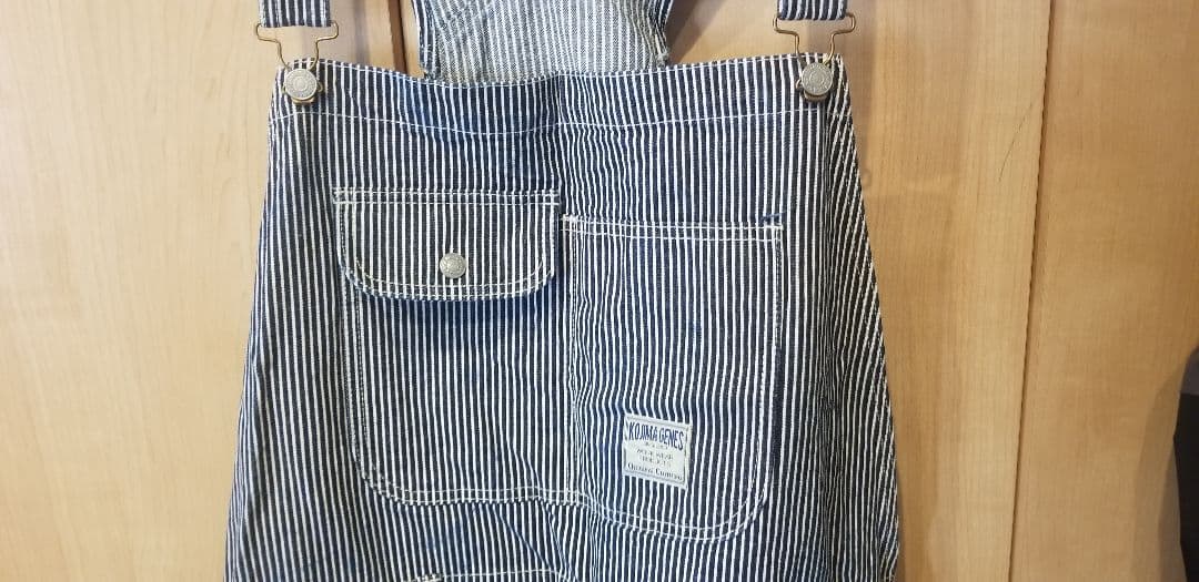 ストライプ コットン オーバーオール