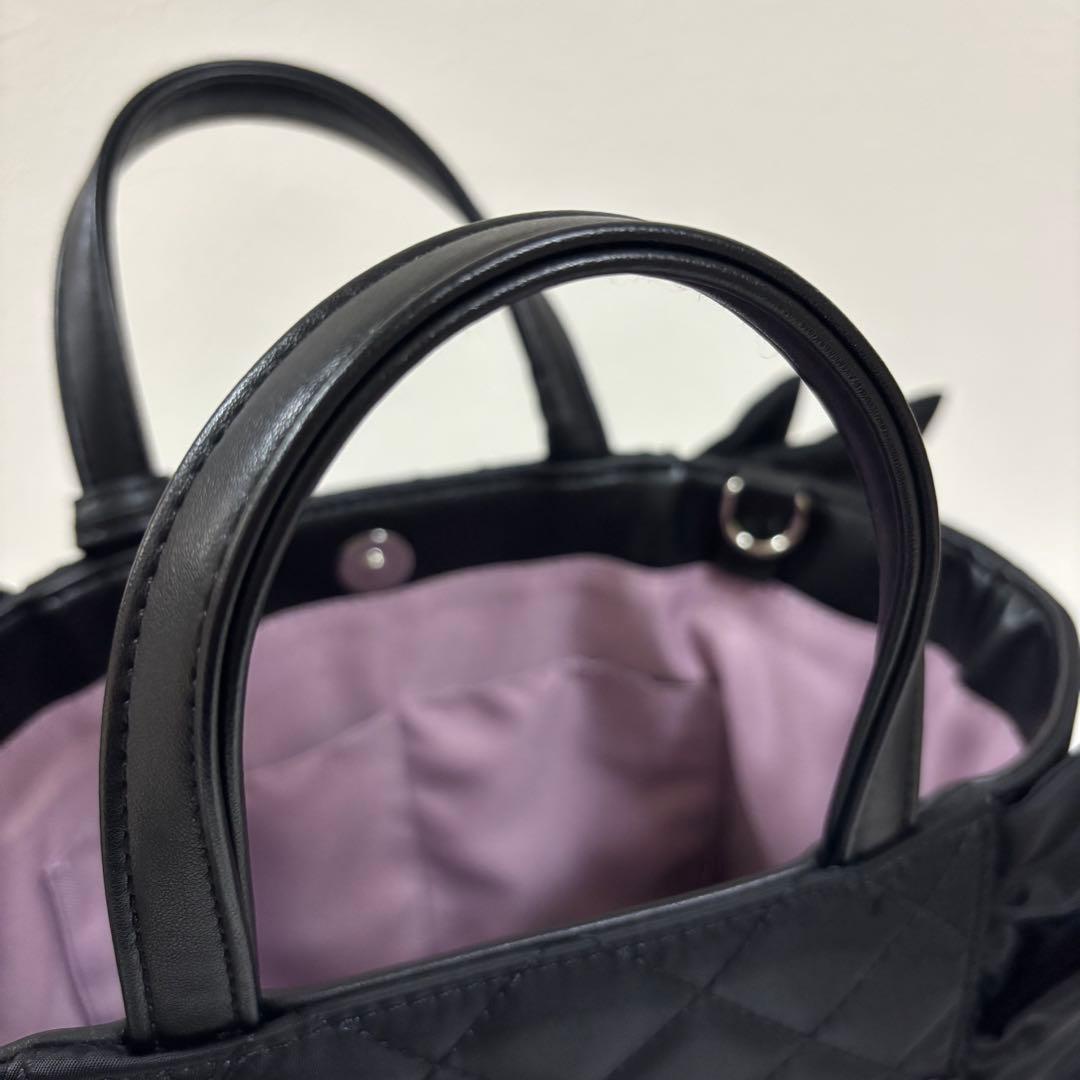 DIANA ダイアナ フリル付き キルティングバッグ ブラック