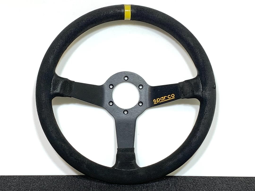 スパルコ R345 ディープコーン ステアリング 35パイ スエード ブラック