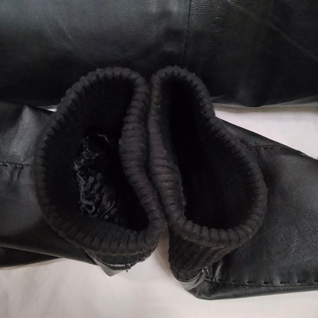 SHELLAC スリム 異素材切り替 ゴートレザー MA-1 ダブルジップ