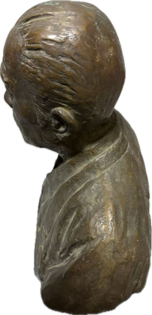 柴田佳石作　福沢諭吉　銅像　骨董　美術