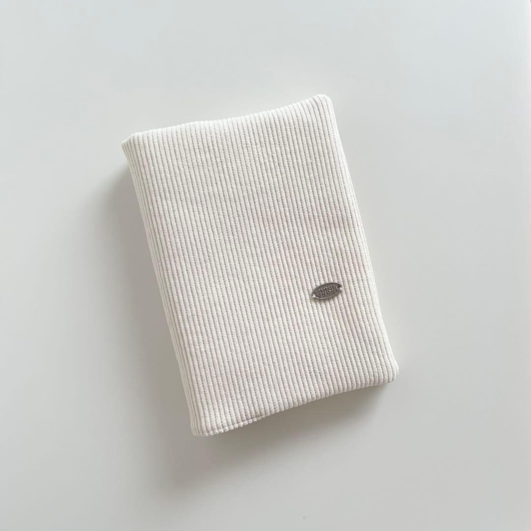 早い者勝ち　韓国　バインダー　カバー　貯金　現金管理　コーデュロイ　ホワイト