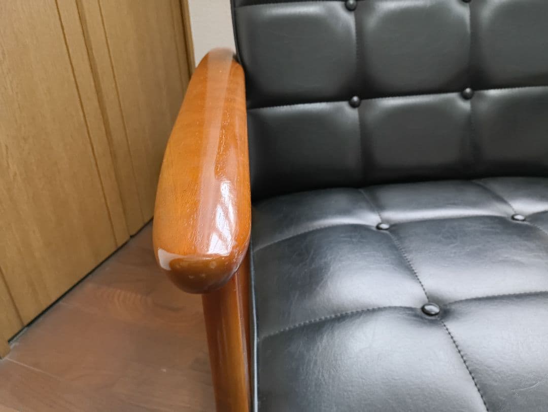 カリモクKチェア 1シーター　ws1150BW 1人掛けソファ 黒　1998年製