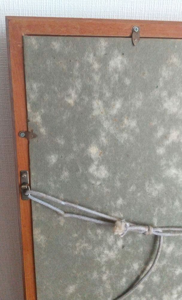 金子東日和　『春閑・針生（南会津』額絵 箱有　59.5×47cm　木製&ガラス